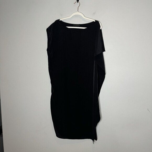 Hatch Maternity One Size Slouchy Satin Black Dress Shoulder Slit - Picture 1 of 6